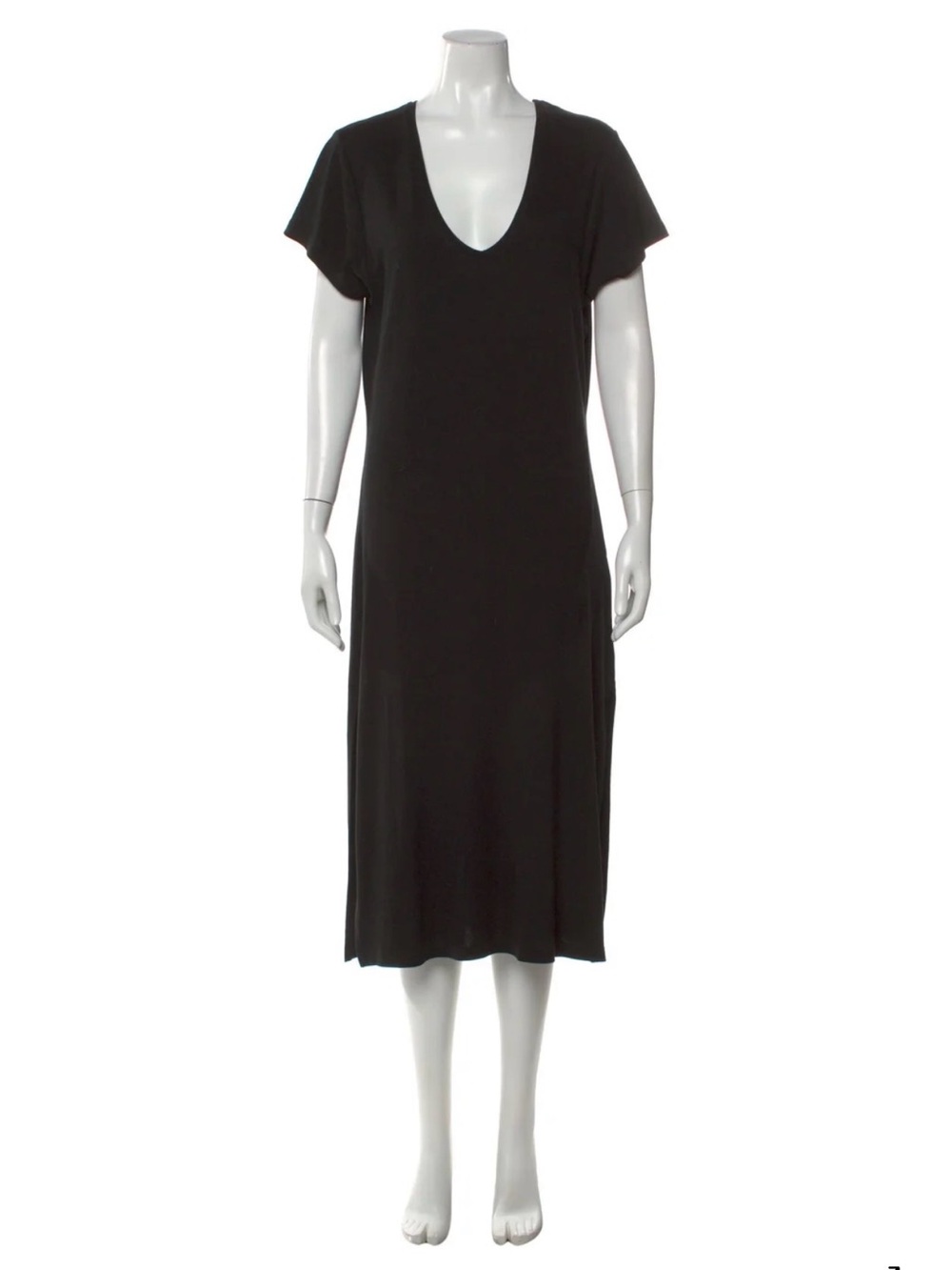 Anine Bing V-Neck Black Midi Dress